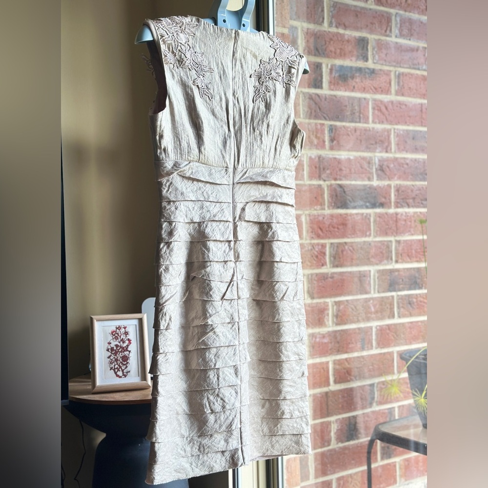 Beautiful London Times champagne Lace Mini Cocktail Dress - Picture 12 of 12